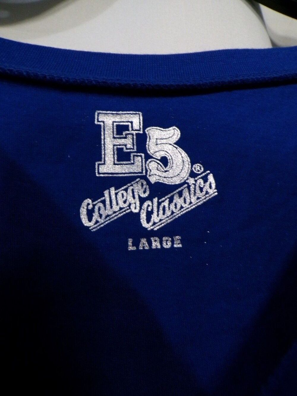 E5 College Classics Kansas Jayhawks Women's Cropped T-Shirt Large Blue - Picture 2 of 3